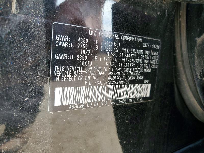 60670486 :رقم المزاد ، 4S4BTANCXS3180402 vin ، 2025 Subaru Outback مزاد بيع