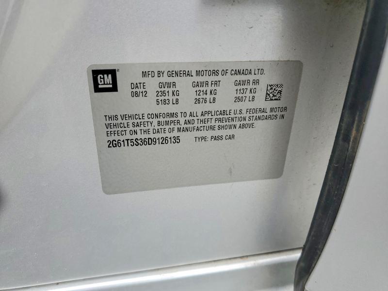 2013 Cadillac Xts მანქანა იყიდება აუქციონზე, vin: 2G61T5S36D9126135, აუქციონის ნომერი: 60708546
