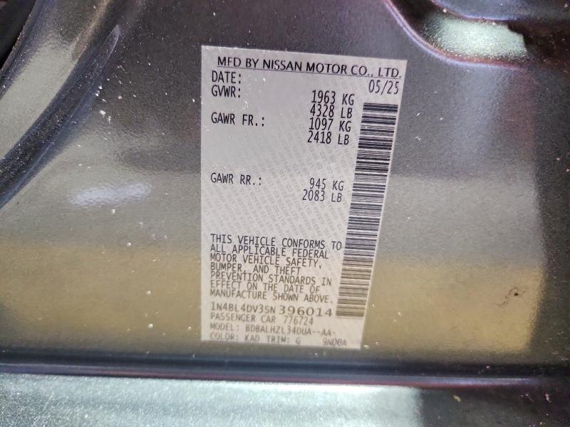 Продажа на аукционе авто 2025 Nissan Altima, vin: 1N4BL4DV3SN396014, номер лота: 62396966