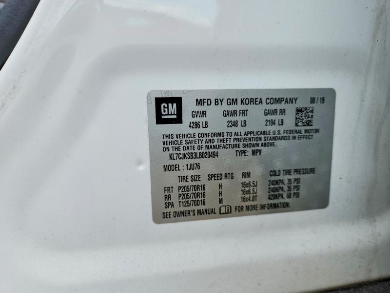 Продажа на аукционе авто 2020 Chevrolet Trax, vin: KL7CJKSB3LB020494, номер лота: 62440446