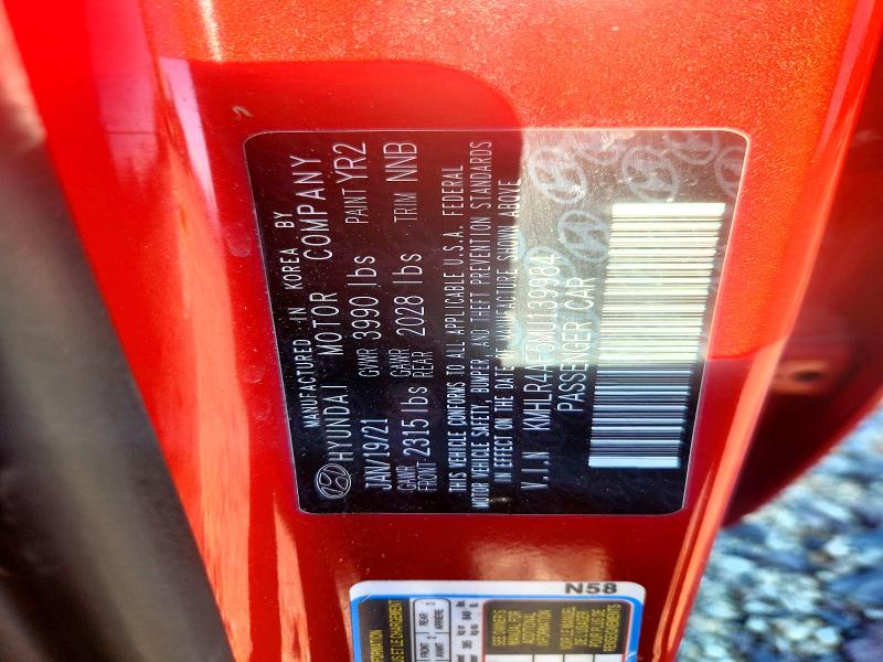 58743336 :رقم المزاد ، KMHLR4AF5MU139984 vin ، 2021 Hyundai Elantra مزاد بيع