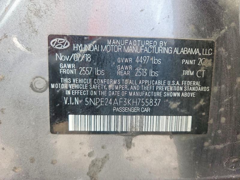 Продаж на аукціоні авто 2019 Hyundai Sonata, vin: 5NPE24AF3KH755837, номер лоту: 61290676