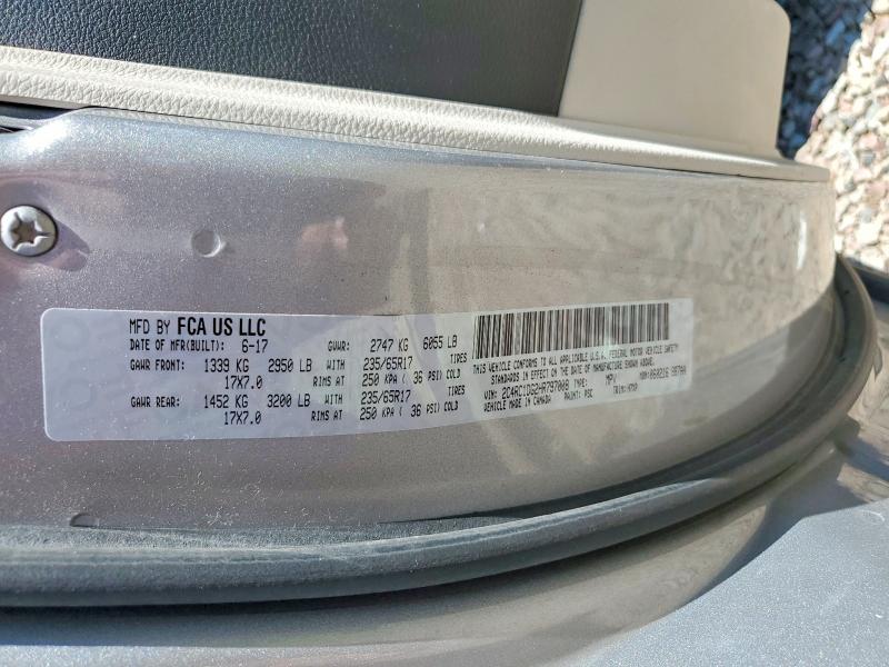 2017 Chrysler Pacifica მანქანა იყიდება აუქციონზე, vin: 2C4RC1DG2HR797008, აუქციონის ნომერი: 60899096