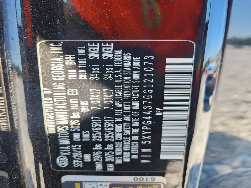61492696 :رقم المزاد ، 5XYPG4A37GG121073 vin ، 2016 Kia Sorento مزاد بيع