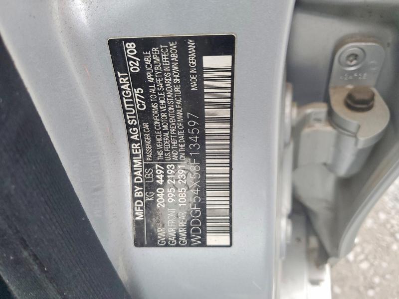 2008 Mercedes-benz C მანქანა იყიდება აუქციონზე, vin: WDDGF54X58F134597, აუქციონის ნომერი: 61245746