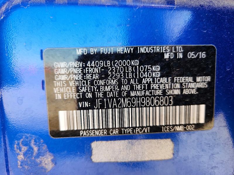 Продажа на аукционе авто 2017 Subaru Wrx, vin: JF1VA2M69H9806803, номер лота: 60684686