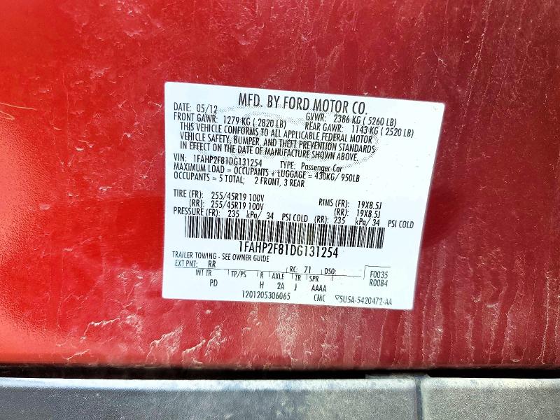 Продажа на аукционе авто 2013 Ford Taurus, vin: 1FAHP2F81DG131254, номер лота: 61542866