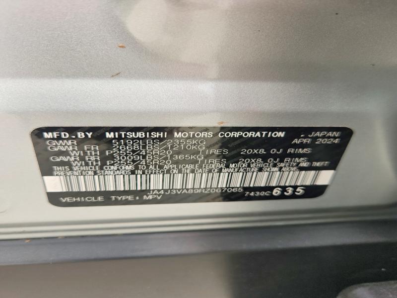 62006396 :رقم المزاد ، JA4J3VA89RZ067065 vin ، 2024 Mitsubishi Outlander مزاد بيع