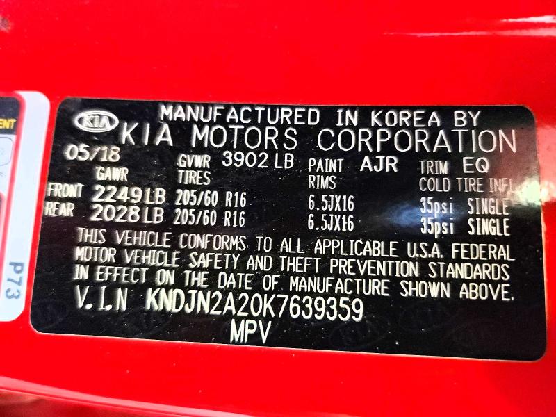 2019 Kia Soul მანქანა იყიდება აუქციონზე, vin: KNDJN2A20K7639359, აუქციონის ნომერი: 63401286