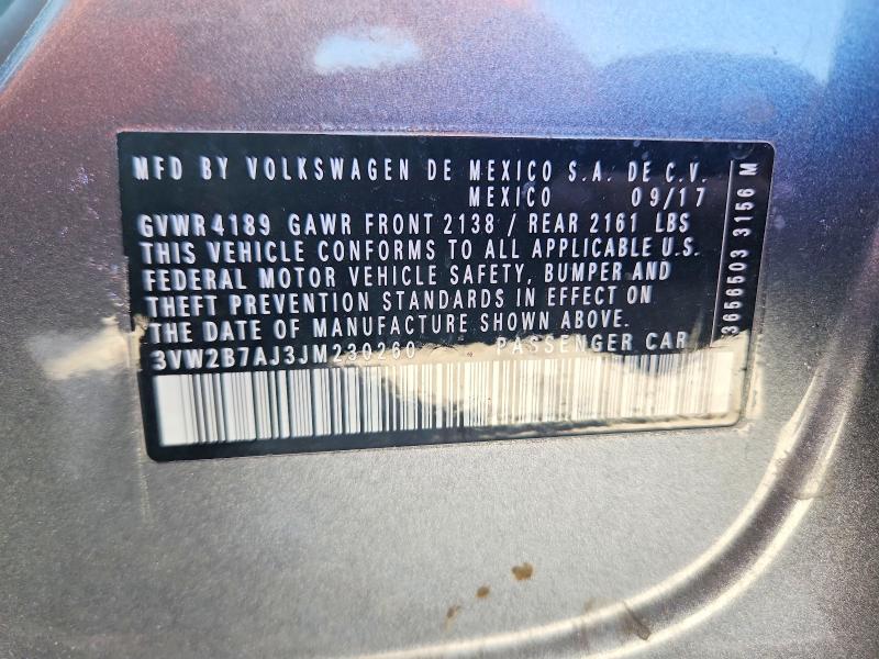 Продаж на аукціоні авто 2018 Volkswagen Jetta, vin: 3VW2B7AJ3JM230260, номер лоту: 61750256