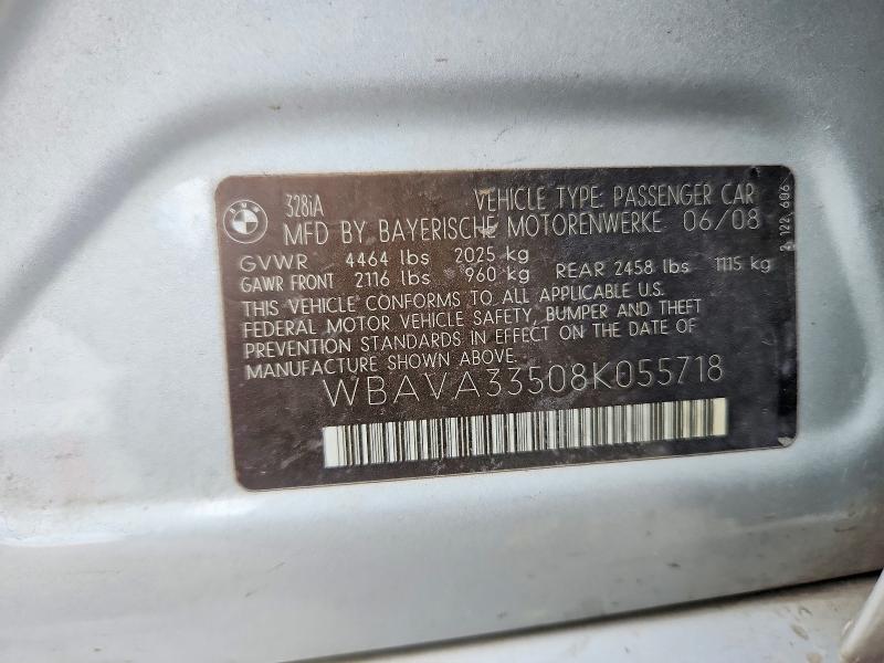 Продаж на аукціоні авто 2008 Bmw 328, vin: WBAVA33508K055718, номер лоту: 63110106