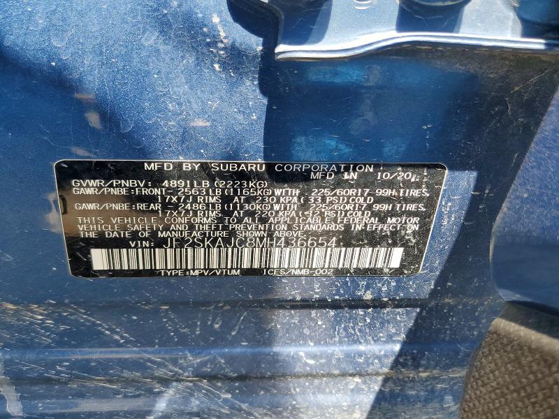 Продажа на аукционе авто 2021 Subaru Forester, vin: JF2SKAJC8MH436654, номер лота: 60998106
