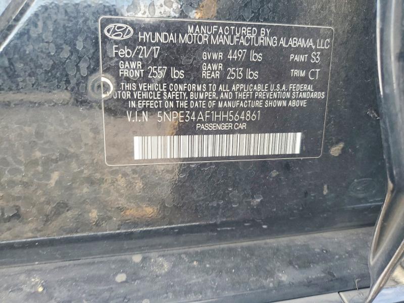 61055706 :رقم المزاد ، 5NPE34AF1HH564861 vin ، 2017 Hyundai Sonata مزاد بيع