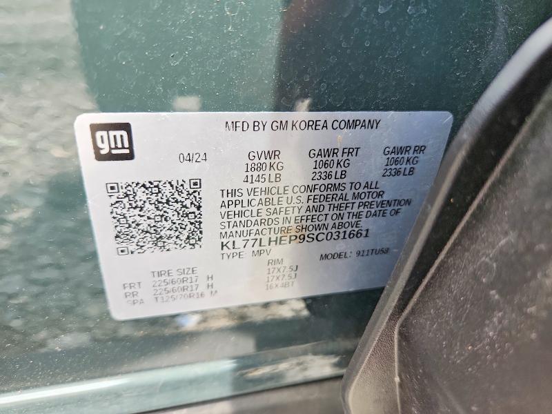 62477526 :رقم المزاد ، KL77LHEP9SC031661 vin ، 2025 Chevrolet Trax مزاد بيع