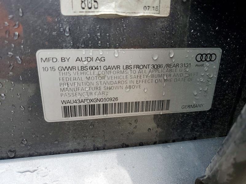 Aukcja sprzedaży 2016 Audi A8, vin: WAU43AFDXGN010926, numer aukcji: 59115696