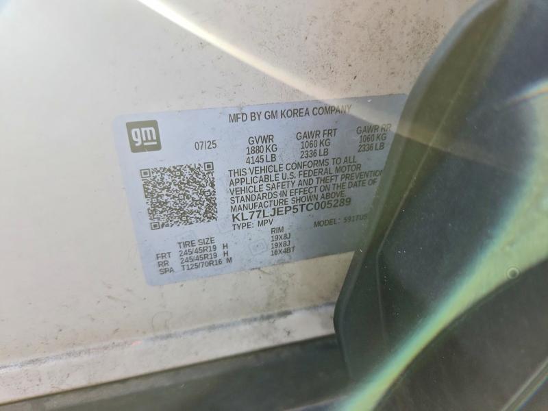 Продаж на аукціоні авто 2026 Chevrolet Trax, vin: KL77LJEP5TC005289, номер лоту: 59790746