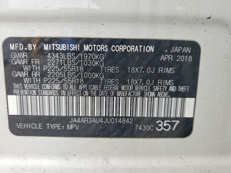 Aukcja sprzedaży 2018 Mitsubishi Outlander Sport, vin: JA4AR3AU4JU014842, numer aukcji: 60048906