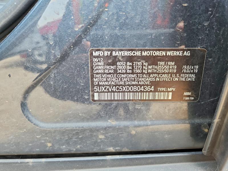 61578956 :رقم المزاد ، 5UXZV4C5XD0B04364 vin ، 2013 Bmw X5 مزاد بيع