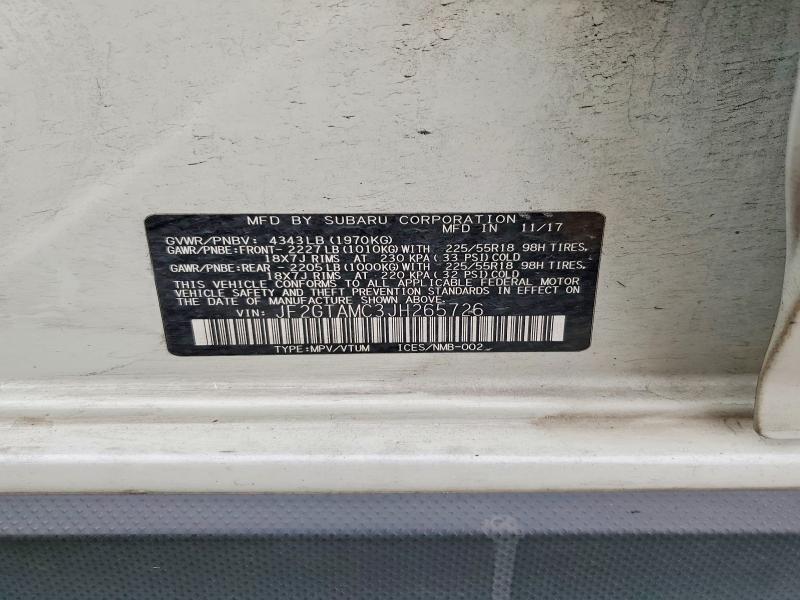 Продажа на аукционе авто 2018 Subaru Crosstrek, vin: JF2GTAMC3JH265726, номер лота: 60143046