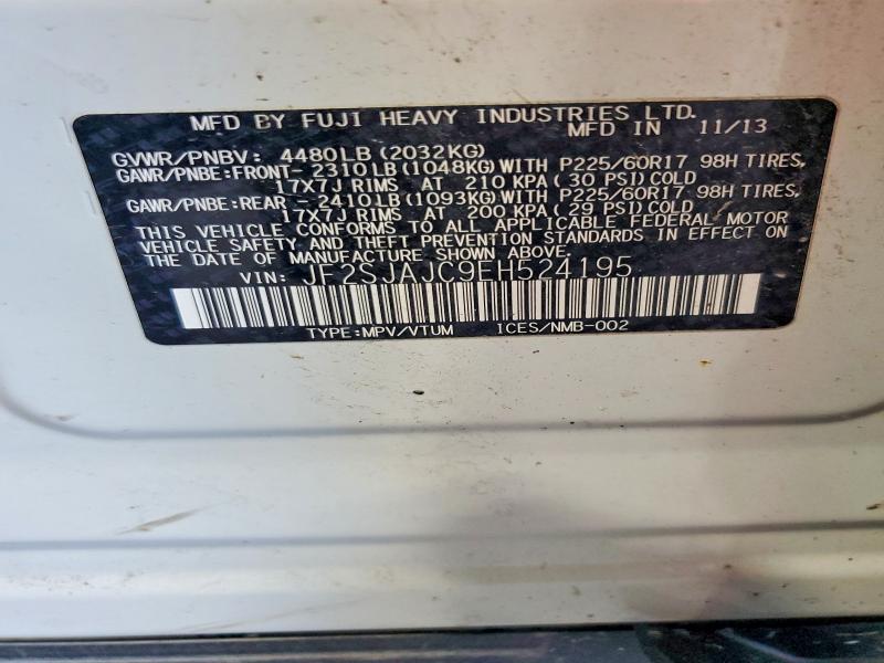 Продаж на аукціоні авто 2014 Subaru Forester, vin: JF2SJAJC9EH524195, номер лоту: 60880456