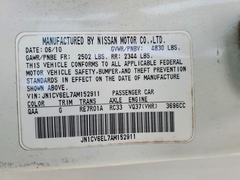 Продажа на аукционе авто 2010 Infiniti G37 Coupe, vin: JN1CV6EL7AM152911, номер лота: 60485566