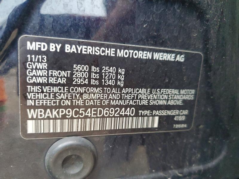 62585636 :رقم المزاد ، WBAKP9C54ED692440 vin ، 2014 Bmw 550 مزاد بيع