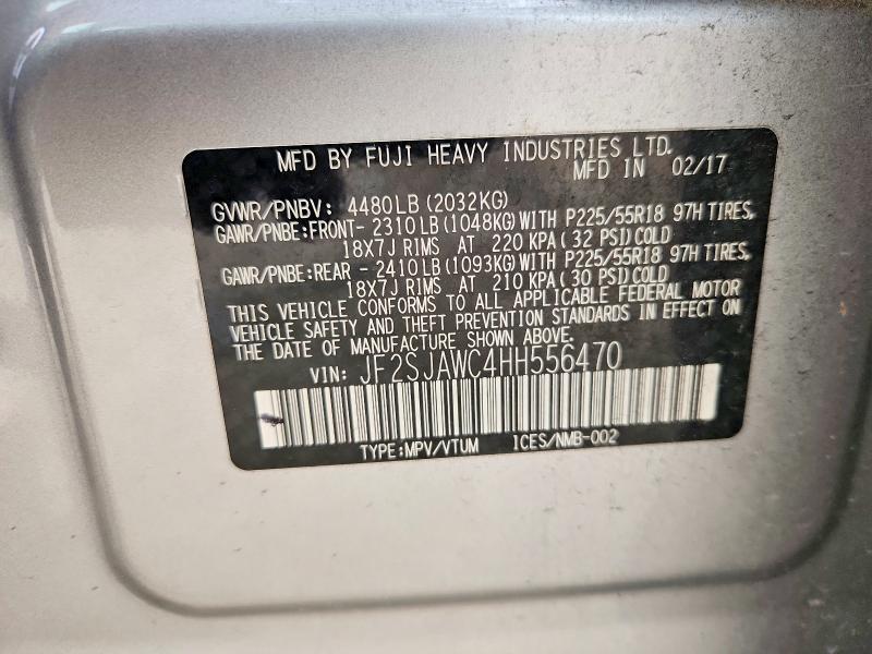 62314826 :رقم المزاد ، JF2SJAWC4HH556470 vin ، 2017 Subaru Forester مزاد بيع
