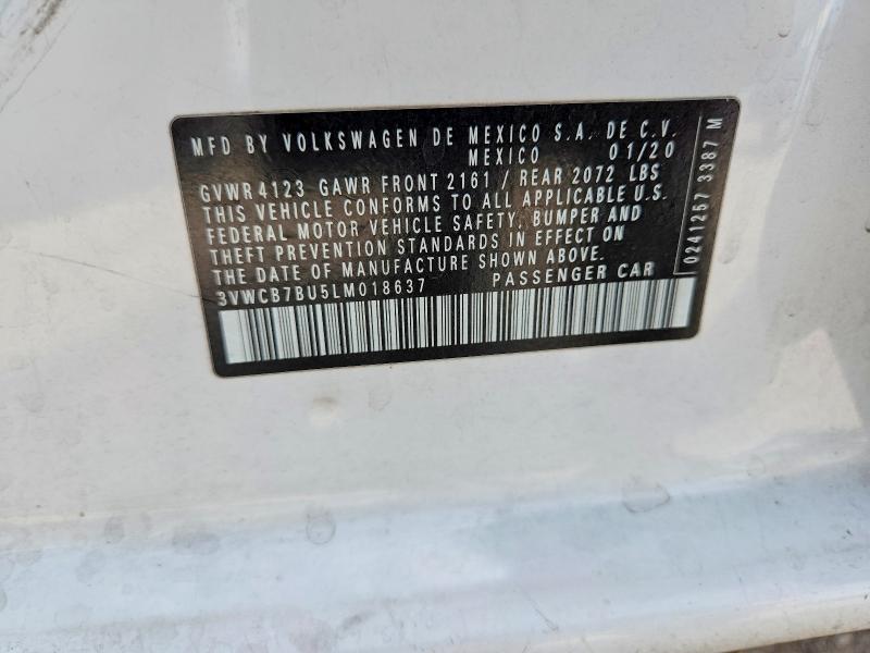 Продаж на аукціоні авто 2020 Volkswagen Jetta, vin: 3VWCB7BU5LM018637, номер лоту: 61627176