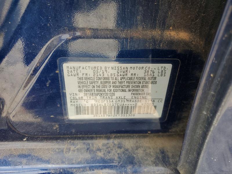 Aukcja sprzedaży 2019 Nissan Sentra, vin: 3N1AB7AP2KY351328, numer aukcji: 62747576