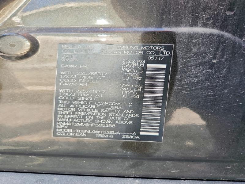 2017 Nissan Rogue მანქანა იყიდება აუქციონზე, vin: KNMAT2MV6HP585358, აუქციონის ნომერი: 61212746