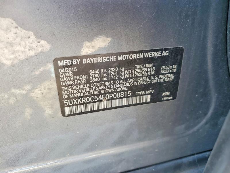 63019646 :رقم المزاد ، 5UXKR0C54F0P08815 vin ، 2015 Bmw X5 مزاد بيع