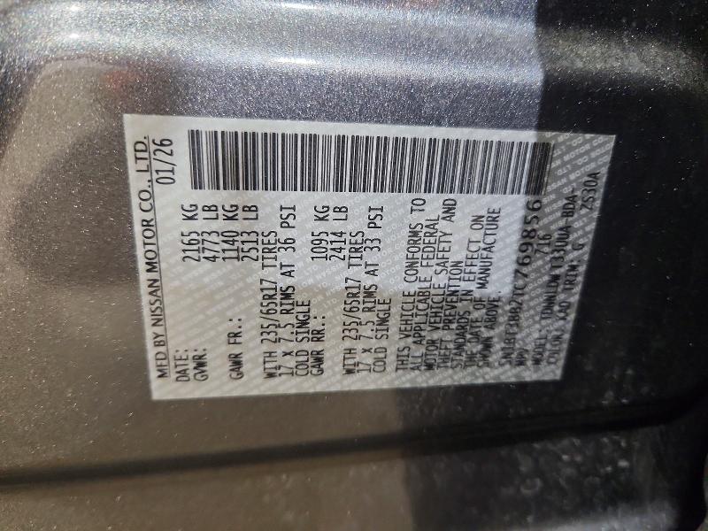 61815126 :رقم المزاد ، 5N1BT3BB2TC769856 vin ، 2026 Nissan Rogue مزاد بيع