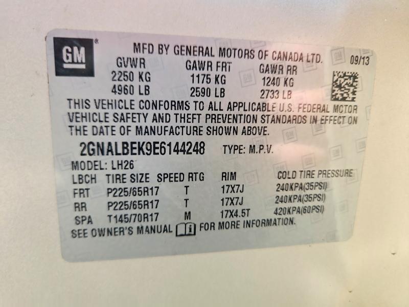 Продажа на аукционе авто 2014 Chevrolet Equinox, vin: 2GNALBEK9E6144248, номер лота: 61321786