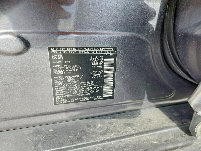 61634456 :رقم المزاد ، KNMAT2MV3LP535249 vin ، 2020 Nissan Rogue مزاد بيع