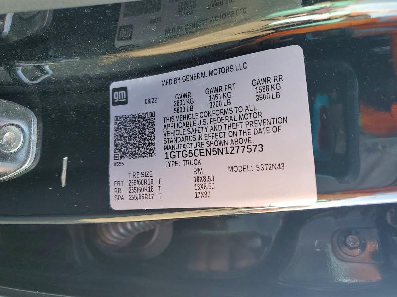 Aukcja sprzedaży 2022 Gmc Canyon, vin: 1GTG5CEN5N1277573, numer aukcji: 62488456