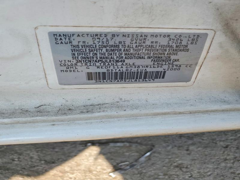 Aukcja sprzedaży 2018 Nissan Versa, vin: 3N1CN7AP5JL813649, numer aukcji: 59248316