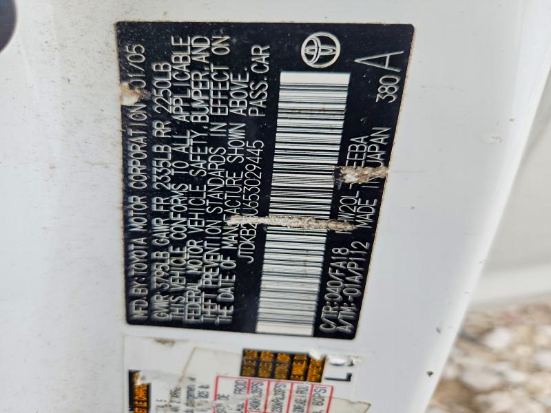 Aukcja sprzedaży 2005 Toyota Prius, vin: JTDKB20U653029445, numer aukcji: 59877186