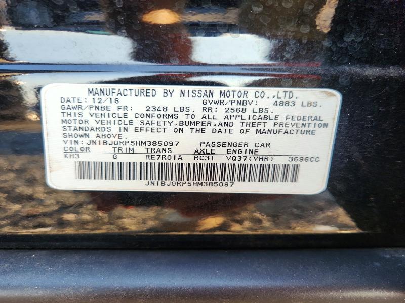 63183756 :رقم المزاد ، JN1BJ0RP5HM385097 vin ، 2017 Infiniti Qx50 مزاد بيع
