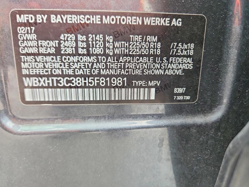 Продажа на аукционе авто 2017 Bmw X1, vin: WBXHT3C38H5F81981, номер лота: 62928526