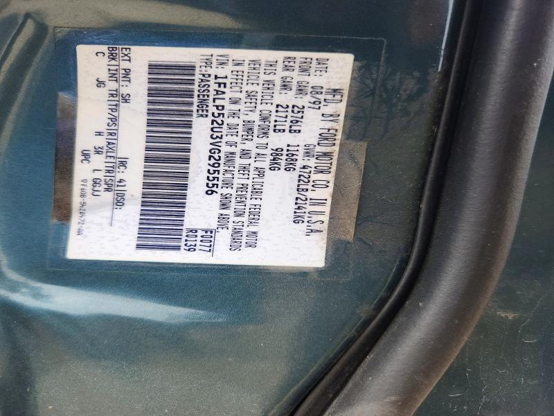1997 Ford Taurus მანქანა იყიდება აუქციონზე, vin: 1FALP52U3VG295556, აუქციონის ნომერი: 59713156