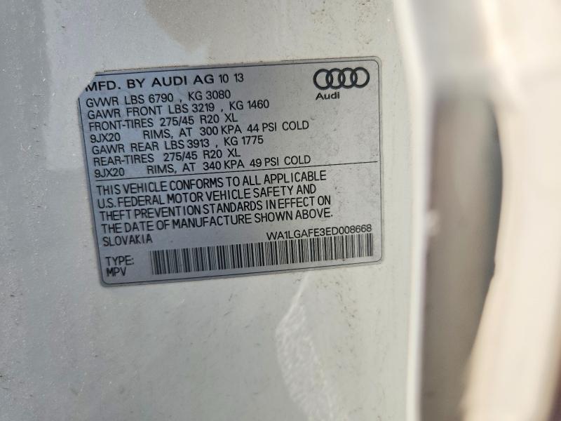 Продаж на аукціоні авто 2014 Audi Q7, vin: WA1LGAFE3ED008668, номер лоту: 60085726