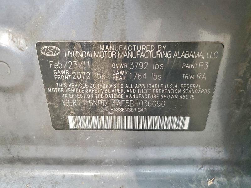 Продаж на аукціоні авто 2011 Hyundai Elantra, vin: 5NPDH4AE5BH036090, номер лоту: 61821026