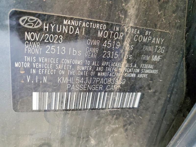 2023 Hyundai Sonata Hybrid მანქანა იყიდება აუქციონზე, vin: KMHL54JJ7PA083939, აუქციონის ნომერი: 60429326