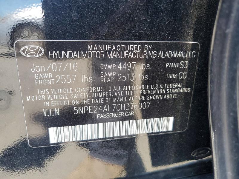 Aukcja sprzedaży 2016 Hyundai Sonata, vin: 5NPE24AF7GH376007, numer aukcji: 60694336