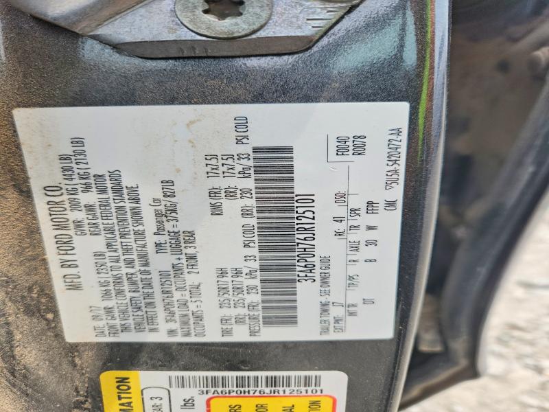 Aukcja sprzedaży 2018 Ford Fusion, vin: 3FA6P0H76JR125101, numer aukcji: 59952686