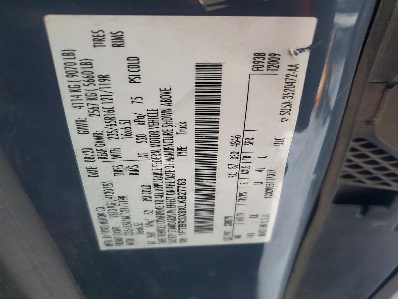 Aukcja sprzedaży 2020 Ford Transit, vin: 1FTBR3X8XLKB27763, numer aukcji: 62262986