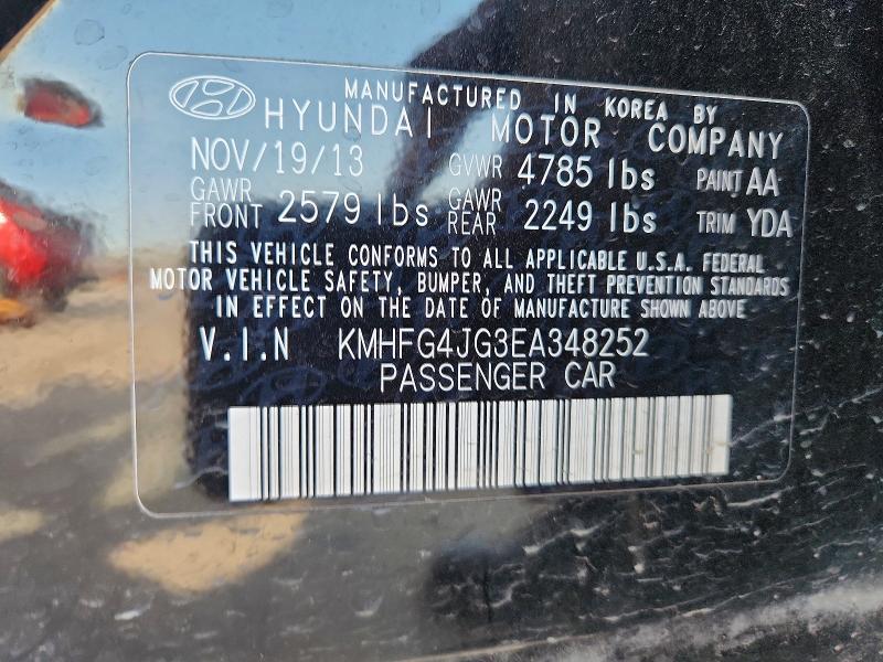 Aukcja sprzedaży 2014 Hyundai Azera, vin: KMHFG4JG3EA348252, numer aukcji: 59836106