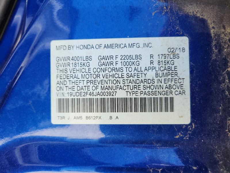 2018 Acura Ilx მანქანა იყიდება აუქციონზე, vin: 19UDE2F46JA003927, აუქციონის ნომერი: 60972676
