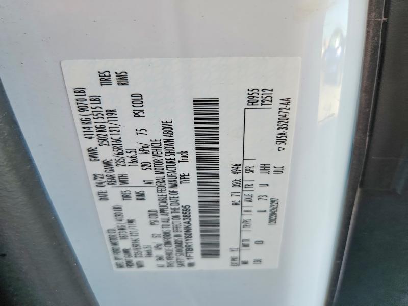 Aukcja sprzedaży 2022 Ford Transit, vin: 1FTBR1Y80NKA38595, numer aukcji: 61749096