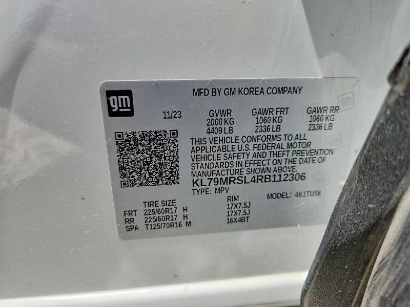 63554016 :رقم المزاد ، KL79MRSL4RB112306 vin ، 2024 Chevrolet Trailblazer مزاد بيع